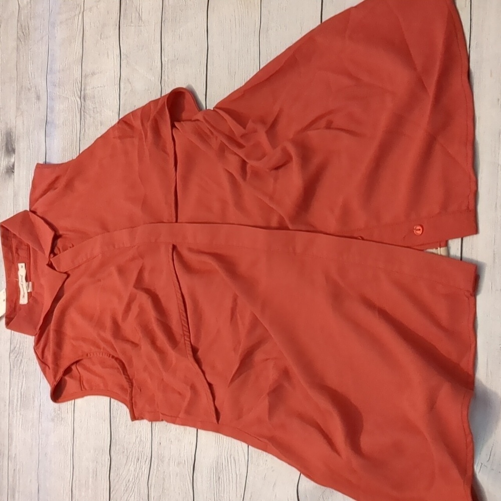 Mustard seed orange button down tunic sleeveless top size medium